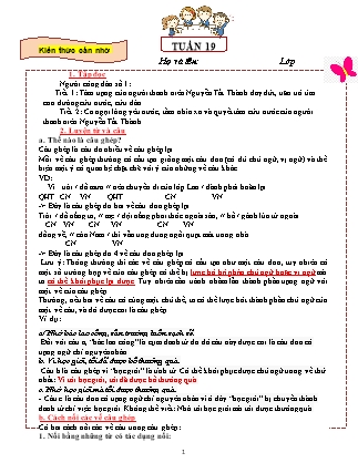 Đề cương ôn tập Tiếng Việt Lớp 5 - Tuần 19