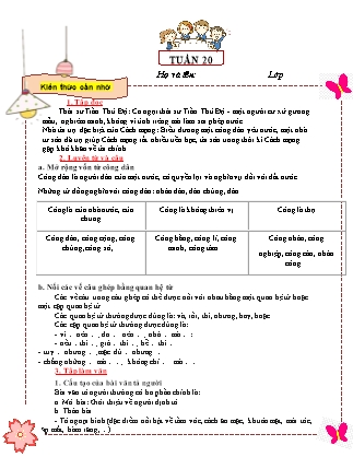 Đề cương ôn tập Tiếng Việt Lớp 5 - Tuần 20