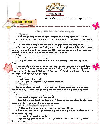 Đề cương ôn tập Tiếng Việt Lớp 5 - Tuần 28