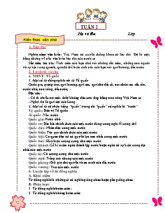 Đề cương ôn tập Tiếng Việt Lớp 5 - Tuần 2