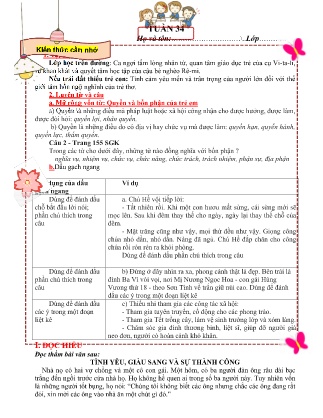 Đề cương ôn tập Tiếng Việt Lớp 5 - Tuần 34