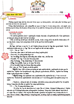 Đề cương ôn tập Tiếng Việt Lớp 5 - Tuần 7