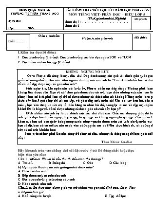 Đề kiểm tra cuối học kì I Tiếng Việt Lớp 5 - Năm học 2024-2025 - Trường Tiểu học Trần Thành Ngọ