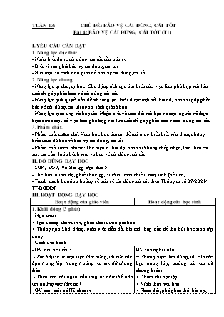 Giáo án Đạo đức 5 (Kết nối tri thức) - Tuần 13