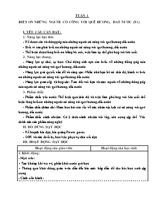 Giáo án Đạo đức 5 (Kết nối tri thức) - Tuần 1