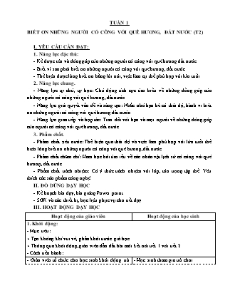 Giáo án Đạo đức 5 (Kết nối tri thức) - Tuần 2