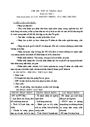 Giáo án Hoạt động trải nghiệm 5 (Kết nối tri thức) - Tuần 10