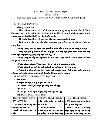 Giáo án Hoạt động trải nghiệm 5 (Kết nối tri thức) - Tuần 12