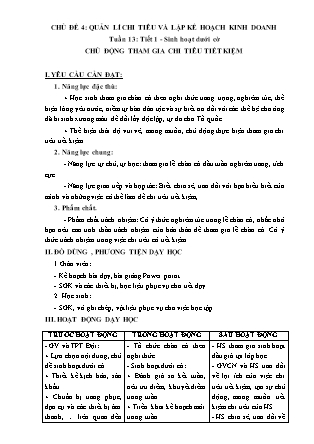 Giáo án Hoạt động trải nghiệm 5 (Kết nối tri thức) - Tuần 13