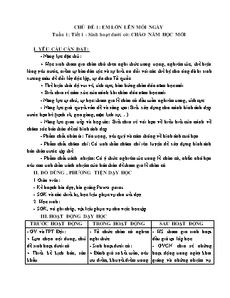 Giáo án Hoạt động trải nghiệm 5 (Kết nối tri thức) - Tuần 1