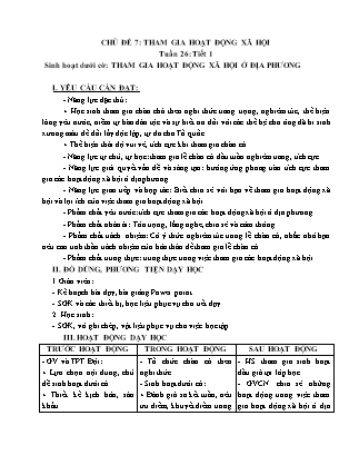 Giáo án Hoạt động trải nghiệm 5 (Kết nối tri thức) - Tuần 26
