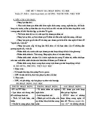 Giáo án Hoạt động trải nghiệm 5 (Kết nối tri thức) - Tuần 27