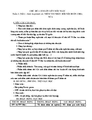 Giáo án Hoạt động trải nghiệm 5 (Kết nối tri thức) - Tuần 3