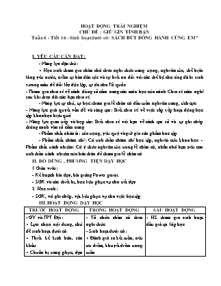 Giáo án Hoạt động trải nghiệm 5 (Kết nối tri thức) - Tuần 6