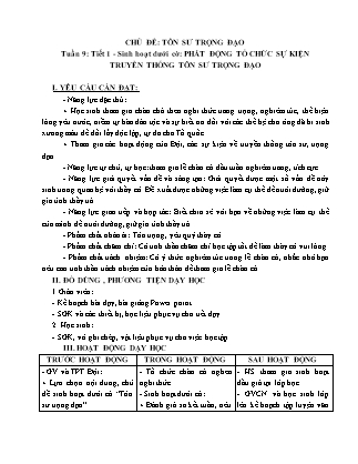 Giáo án Hoạt động trải nghiệm 5 (Kết nối tri thức) - Tuần 9