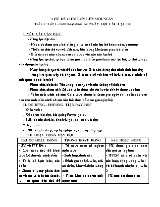 Giáo án Hoạt động trải nghiệm Lớp 5 (Kết nối tri thức) - Tuần 2
