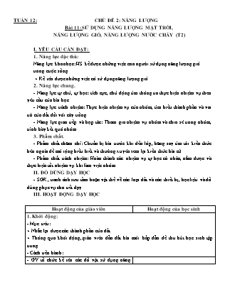 Giáo án Khoa học 5 (Kết nối tri thức) - Tuần 12