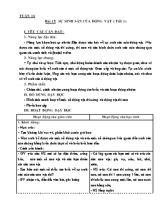 Giáo án Khoa học 5 (Kết nối tri thức) - Tuần 16