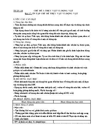 Giáo án Khoa học 5 (Kết nối tri thức) - Tuần 18