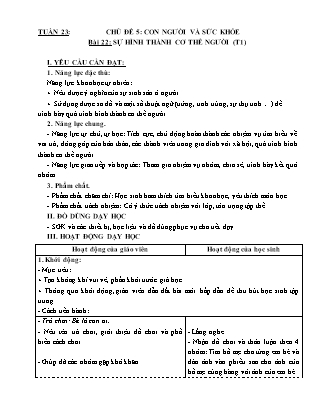 Giáo án Khoa học 5 (Kết nối tri thức) - Tuần 23