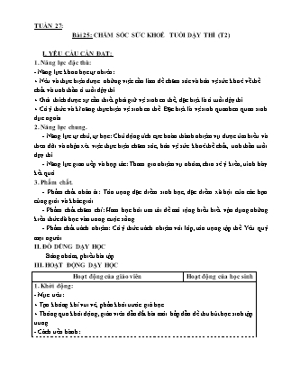 Giáo án Khoa học 5 (Kết nối tri thức) - Tuần 27