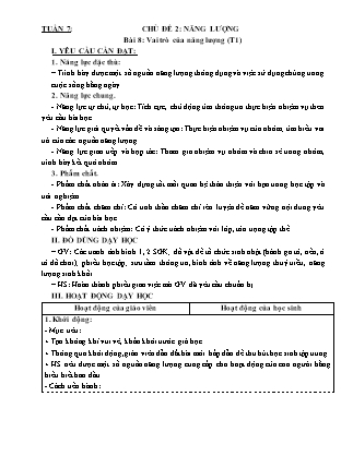 Giáo án Khoa học 5 (Kết nối tri thức) - Tuần 7