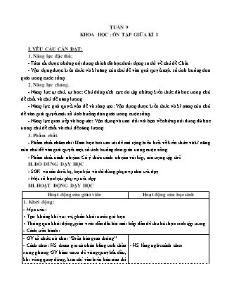 Giáo án Khoa học 5 (Kết nối tri thức) - Tuần 9