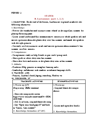 Giáo án Tiếng Anh 5 (Global Success) - Period 3