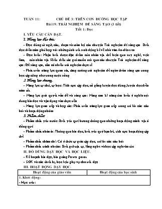 Giáo án Tiếng Việt Lớp 5 (Kết nối tri thức) - Tuần 11