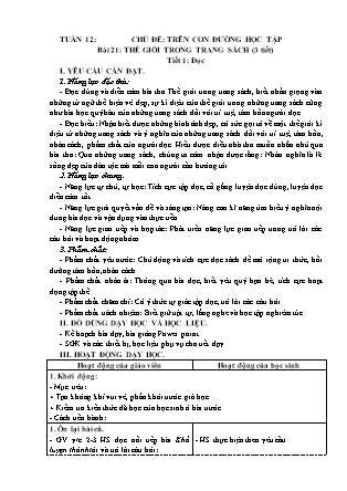 Giáo án Tiếng Việt Lớp 5 (Kết nối tri thức) - Tuần 12