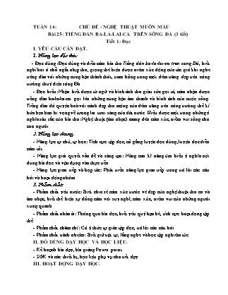 Giáo án Tiếng Việt Lớp 5 (Kết nối tri thức) - Tuần 14