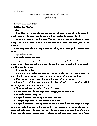 Giáo án Tiếng Việt Lớp 5 (Kết nối tri thức) - Tuần 18