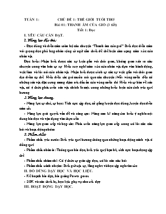 Giáo án Tiếng Việt Lớp 5 (Kết nối tri thức) - Tuần 1