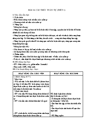 Giáo án Tin học 5 (Kết nối tri thức) - Bài 10: Cấu trúc tuần tự (Tiết 1)