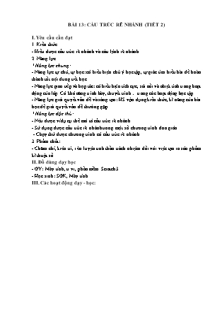 Giáo án Tin học 5 (Kết nối tri thức) - Bài 13: Cấu trúc rẽ nhánh (Tiết 2)