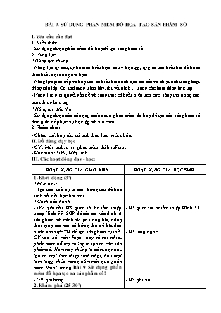 Giáo án Tin học 5 (Kết nối tri thức) - Bài 9: Sử dụng phần mềm đồ họa tạo sản phẩm số