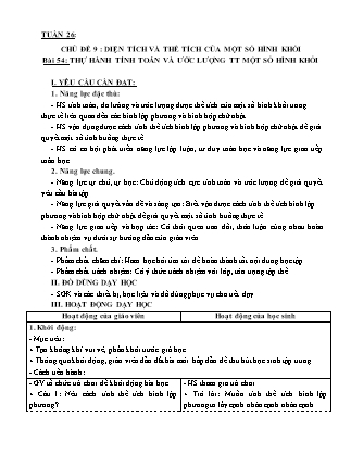 Giáo án Toán Lớp 5 (Kết nối tri thức) - Tuần 26