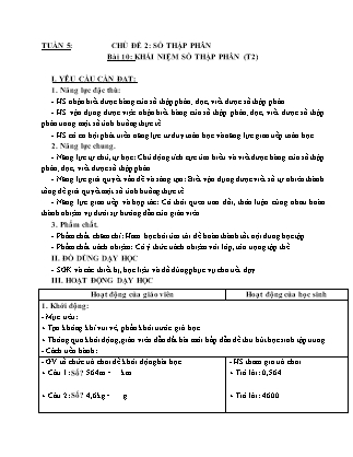 Giáo án Toán Lớp 5 (Kết nối tri thức) - Tuần 5