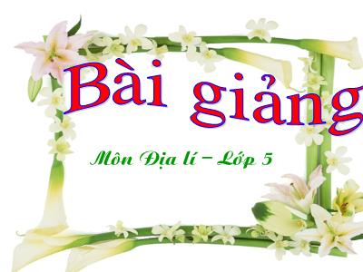 Bài giảng môn Địa Lí Lớp 5 - Bài 6: Đất và rừng (GV: Vũ Thị Hường - Năm học 2018-2019)