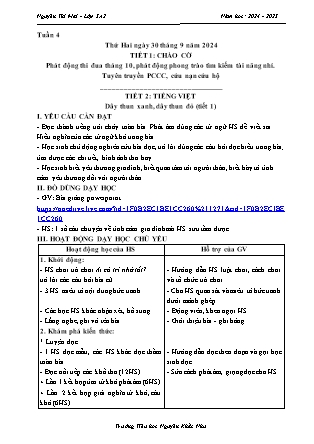 Kế hoạch bài dạy Các môn Lớp 5 Năm học 2024-2025 - Tuần 4 (GV: Nguyễn Thị Mai - Trường TH Nguyễn Khắc Nhu)